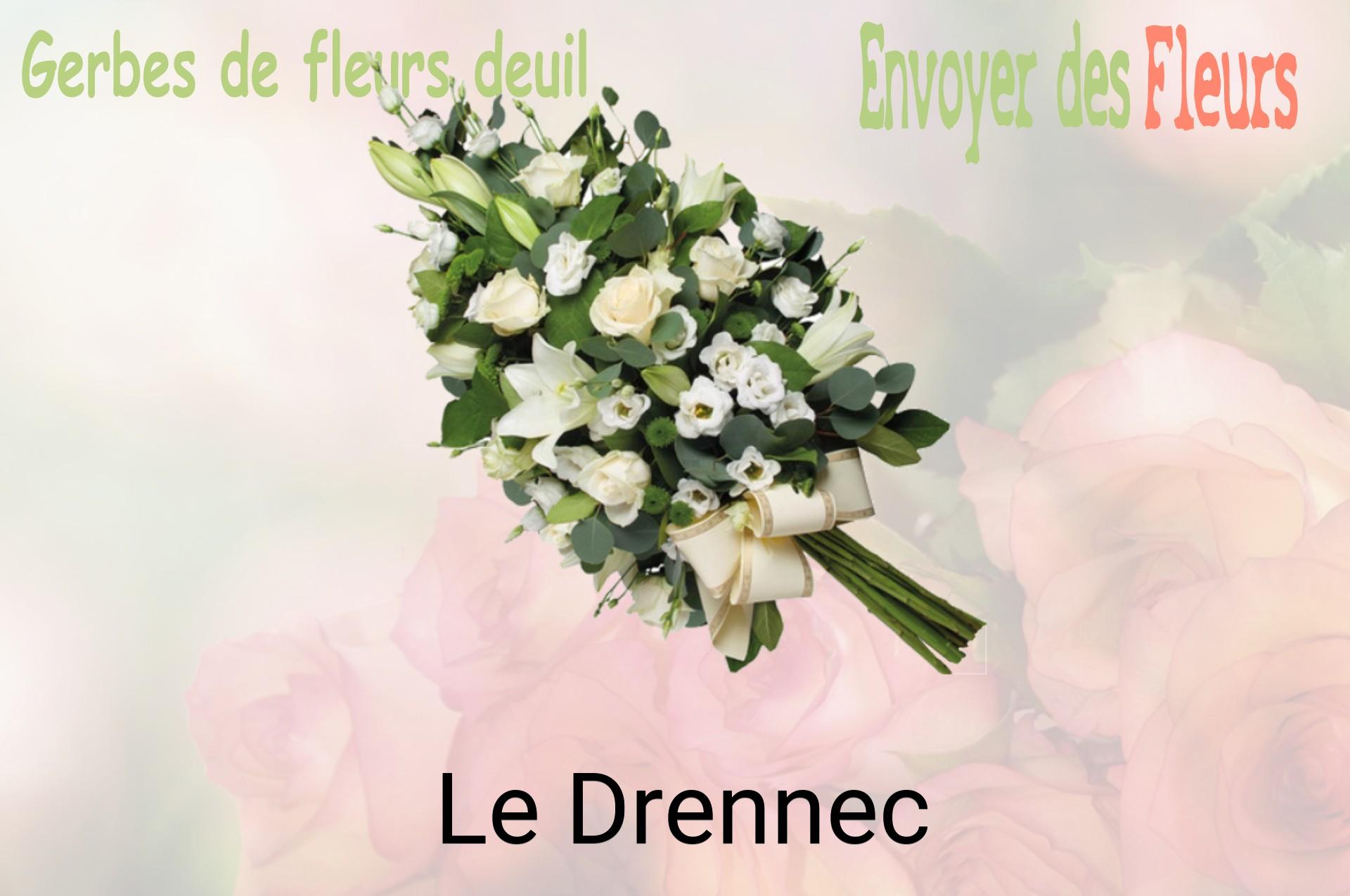 Gerbe de fleurs de deuil livrée à Le Drennec